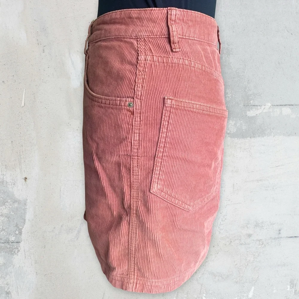 100% Cotton Billabong Corduroy Rust Button-Front Skirt